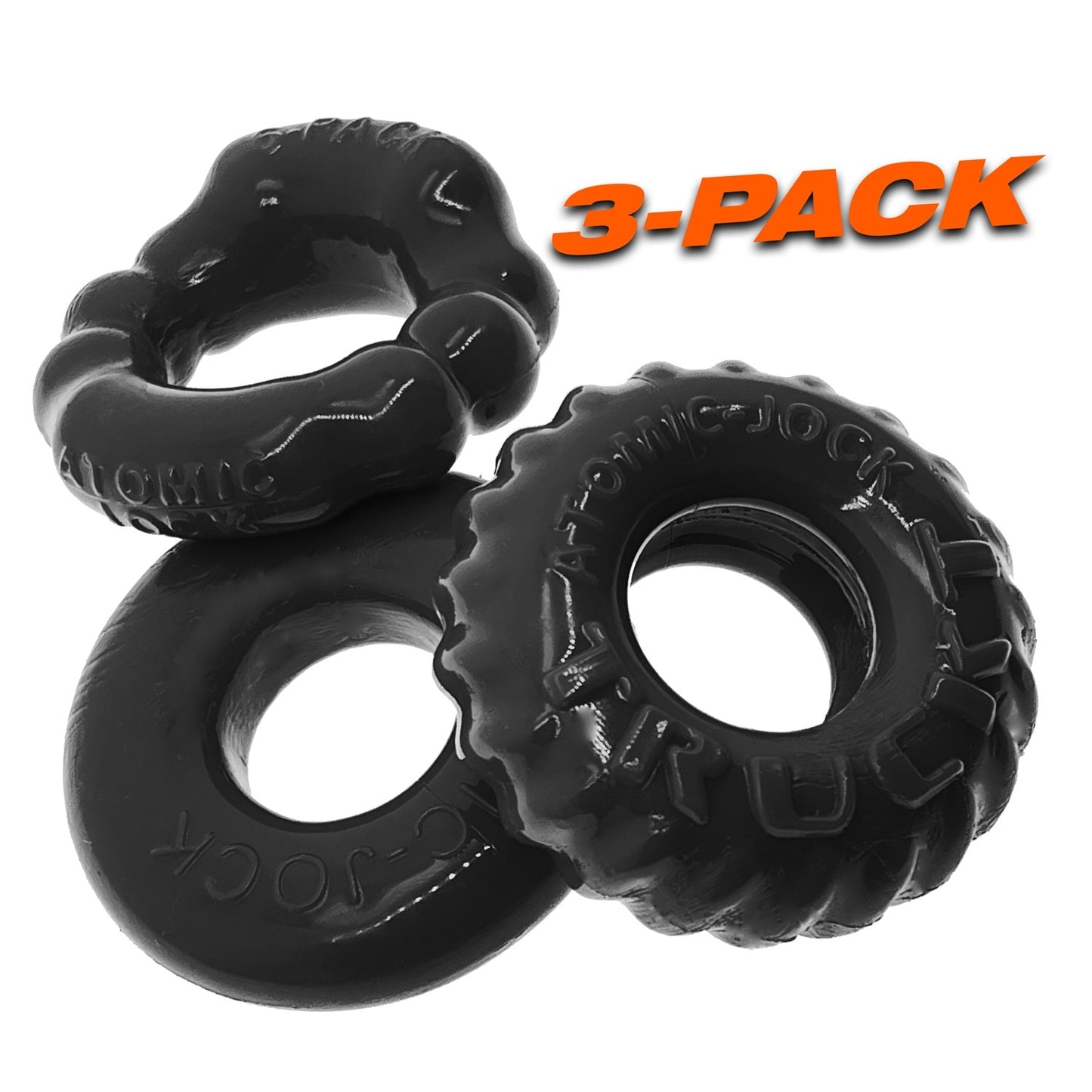 Oxballs Bonemaker3 Cockring Boner Rings 3pk - Black