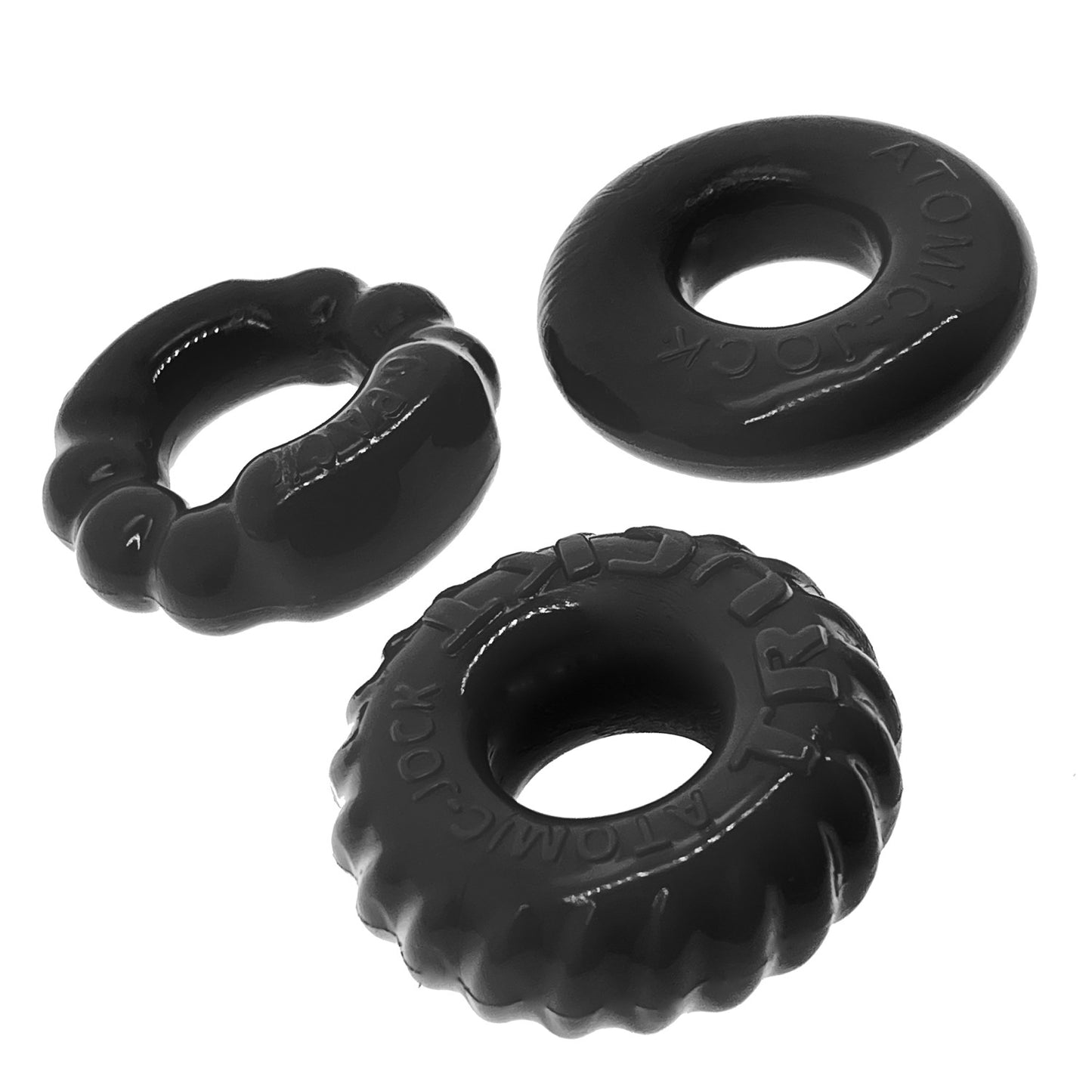 Oxballs Bonemaker3 Cockring Boner Rings 3pk - Black
