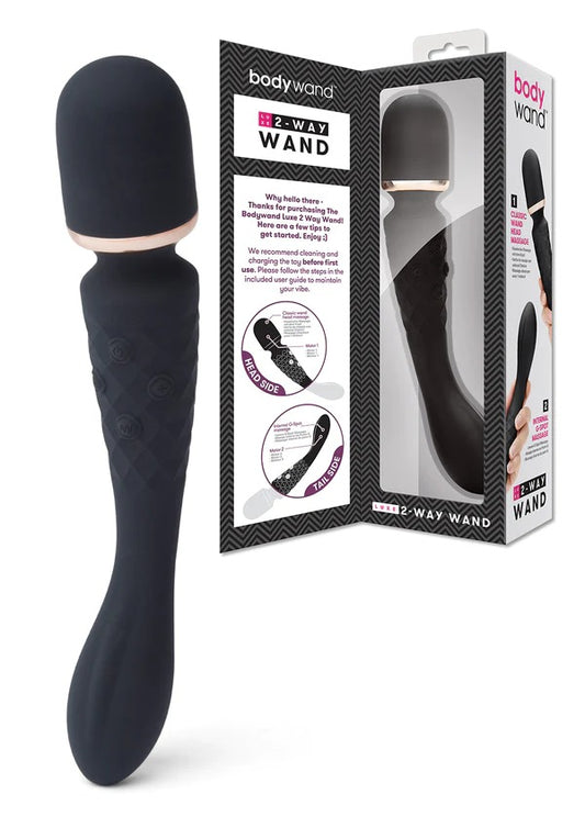 Bodywand Luxe 2-Way Wand Internal & External Rechargeable Massager - Black