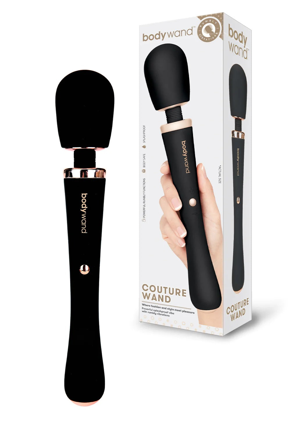 Bodywand Couture Wand Rechargeable Massager - Black