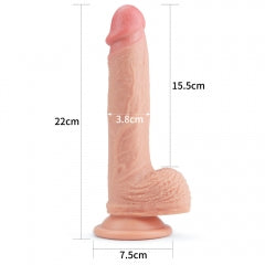 Lovetoy Products Dual Layered Silicone 8.5" Nature Cock