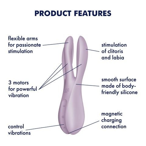 Satisfyer Threesome 2 Rechargeable Vibrator - Violet