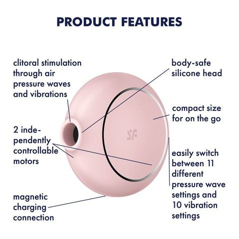 Satisfyer Pro To Go 3 Rechargeable Air Pulse Stimulator + Vibration - Rose