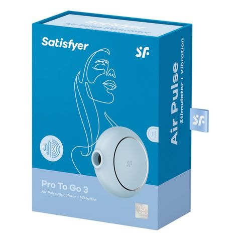 Satisfyer Pro To Go 3 Rechargeable Air Pulse Stimulator + Vibration - Blue