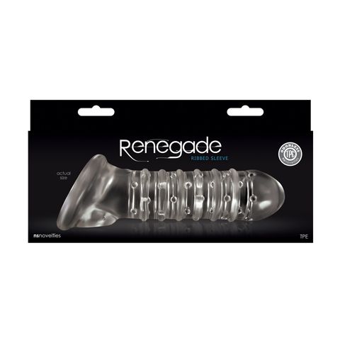 NS Novelties Renegade Ribbed Sleeve - Clear