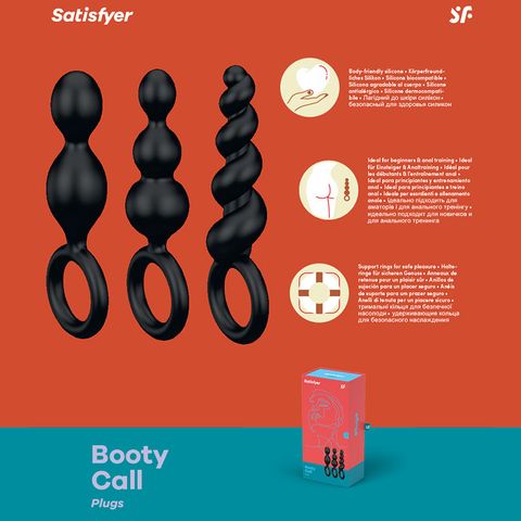 Satisfyer Booty Call Anal Plugs - Black