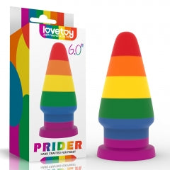 Lovetoy Products Prider 6" Anal Plug - Rainbow