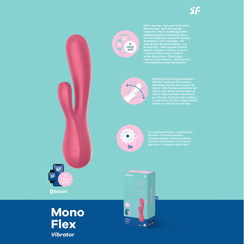 Satisfyer Mono Flex Rabbit Vibrator with App - Red