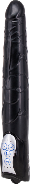 Seven Creations Long John Realistic Thrusting Vibrator - Black