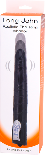 Seven Creations Long John Realistic Thrusting Vibrator - Black