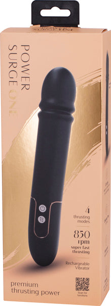 Seven Creations Power Surge One Premium Thrusting Vibrator - Black