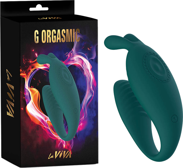 La ViVA G Orgasmic Rechargeable Couples Vibrator with Remote Control - Teal
