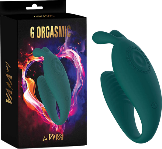 La ViVA G Orgasmic Rechargeable Couples Vibrator with Remote Control - Teal