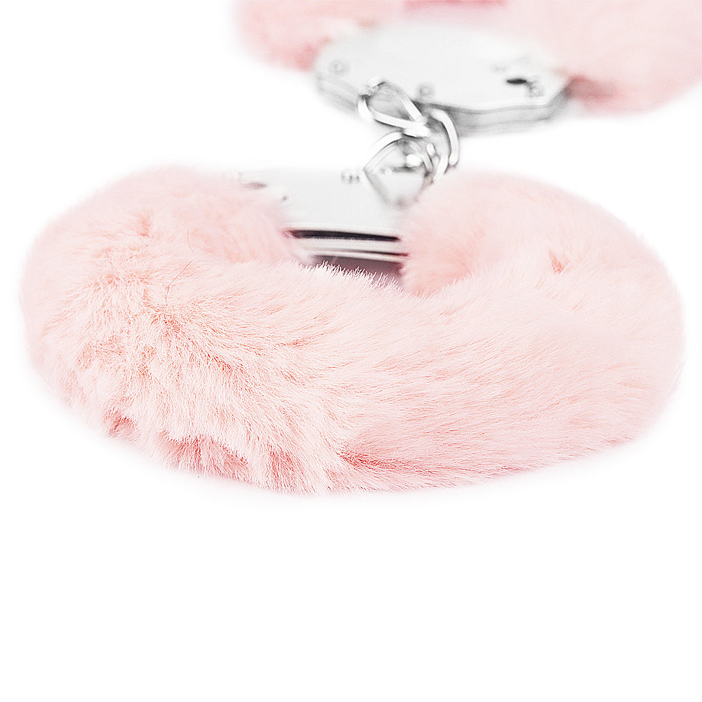 Lovetoy Products Fetish Pleasure Fluffy Hand Cuffs - Pink