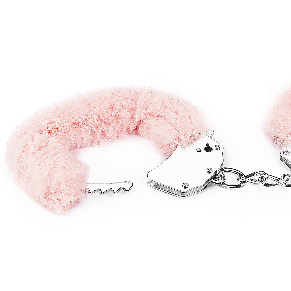 Lovetoy Products Fetish Pleasure Fluffy Hand Cuffs - Pink