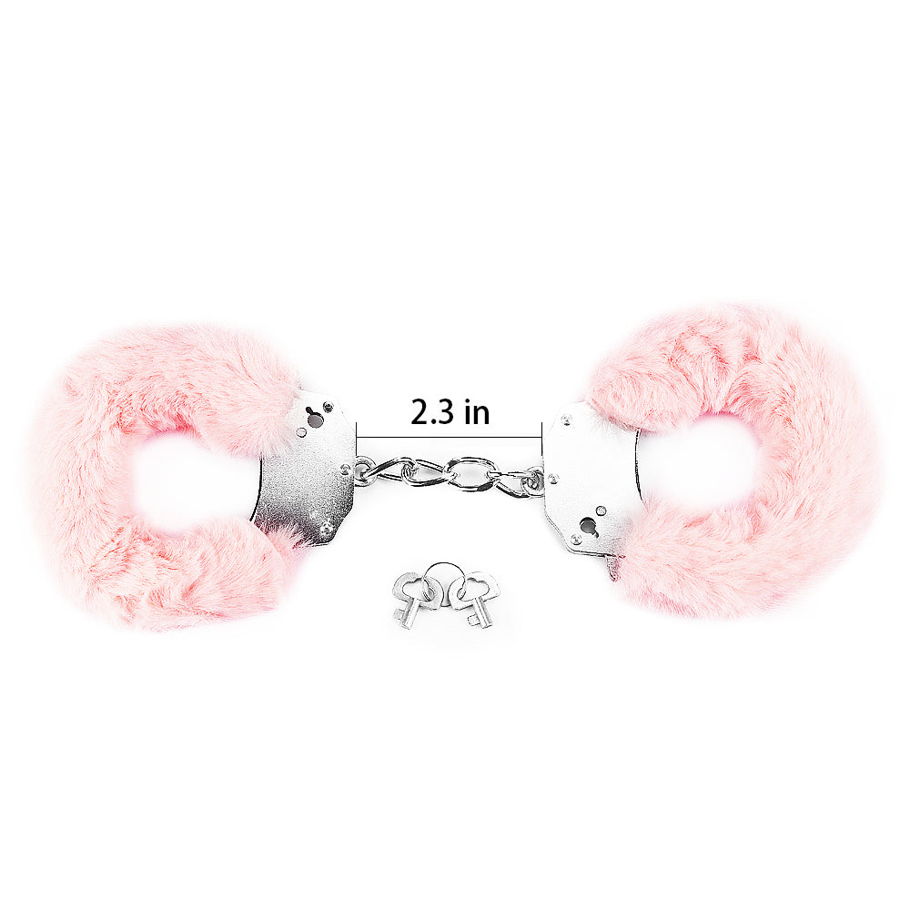 Lovetoy Products Fetish Pleasure Fluffy Hand Cuffs - Pink