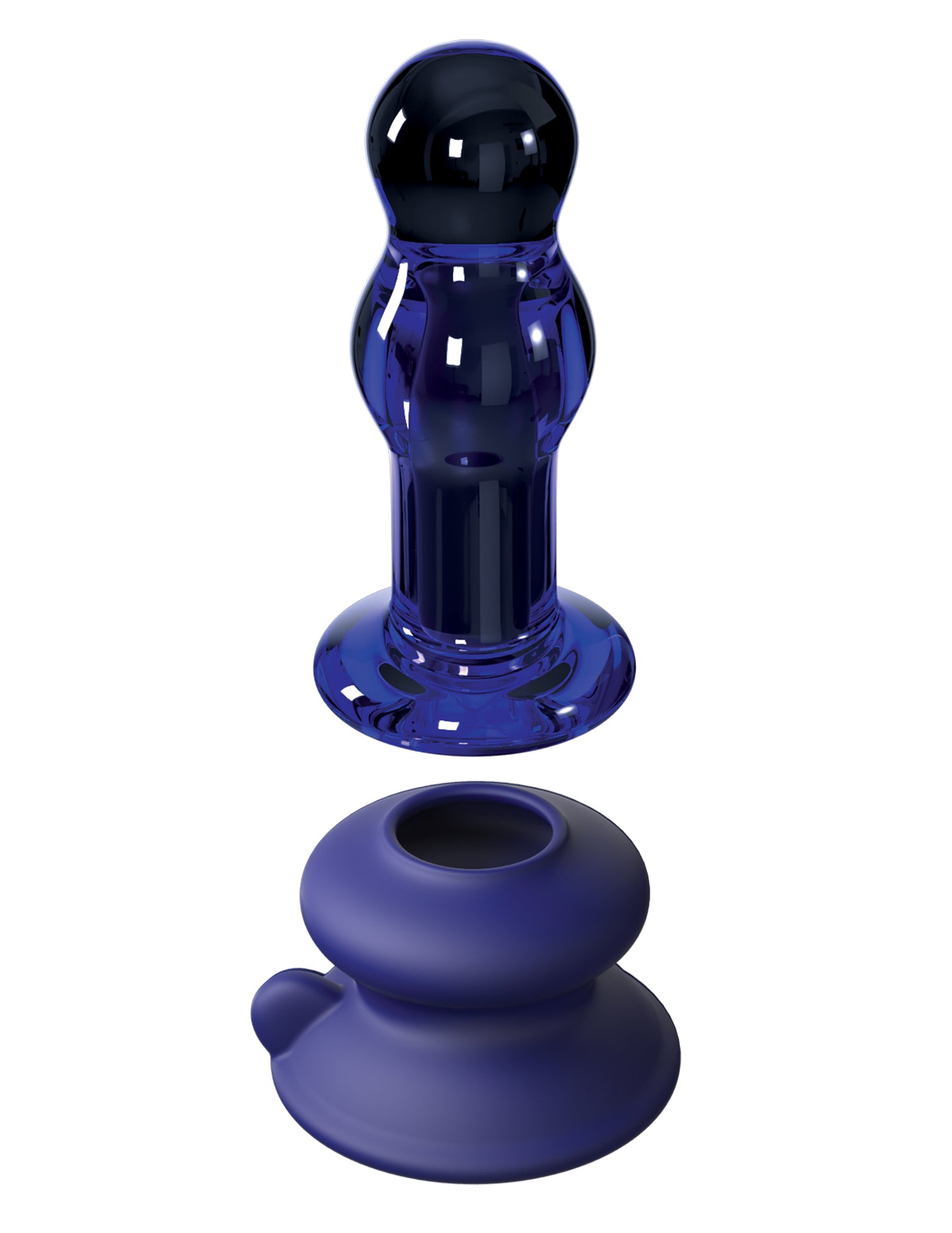 Pipedream Icicles No.83 Rechargeable Vibrating Blue Glass Anal Plug with Remote Control