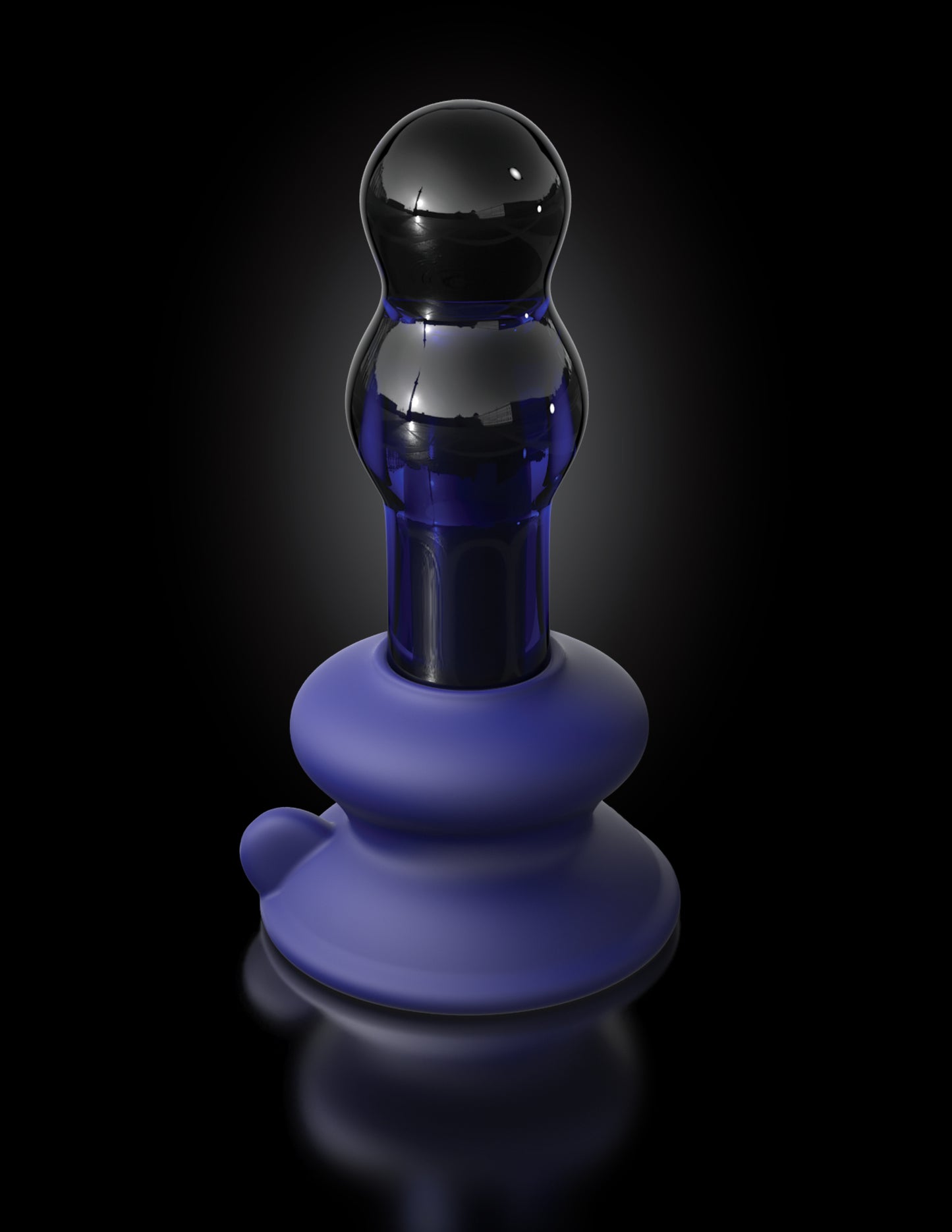 Pipedream Icicles No.83 Rechargeable Vibrating Blue Glass Anal Plug with Remote Control