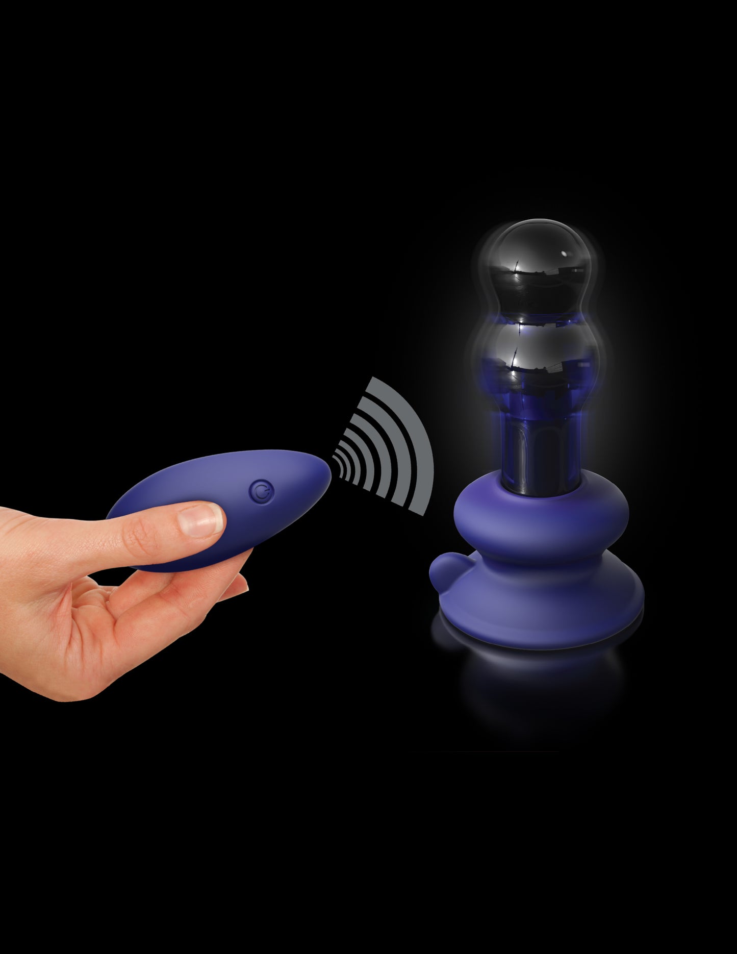 Pipedream Icicles No.83 Rechargeable Vibrating Blue Glass Anal Plug with Remote Control