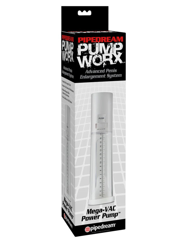 Pipedream Pump Worx Mega-Vac Power Pump - White & Clear