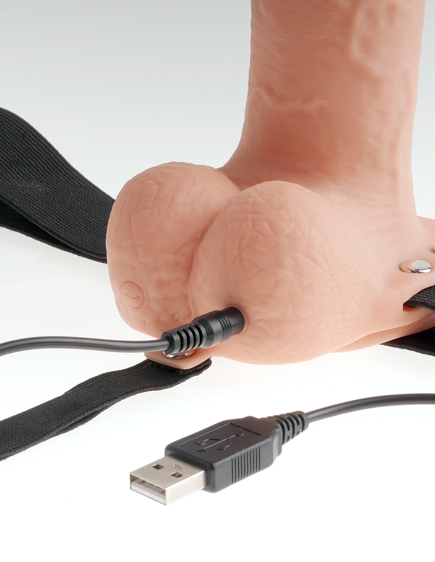 Pipedream Fetish Fantasy Series 9" Hollow Rechargeable Strap-On with Balls