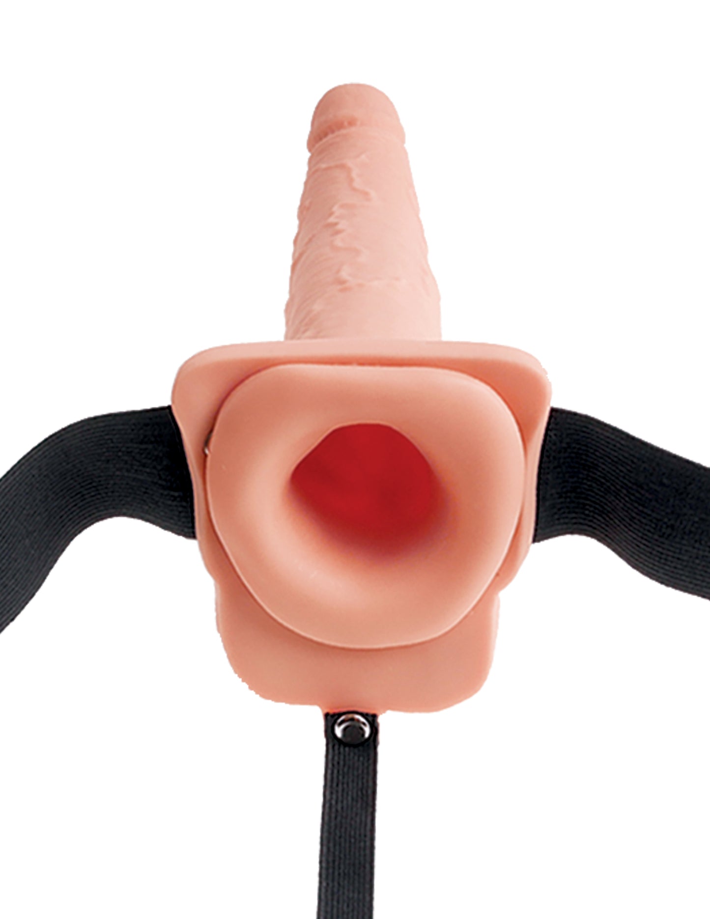 Pipedream Fetish Fantasy Series 9" Hollow Squirting Strap-On with Balls - Light
