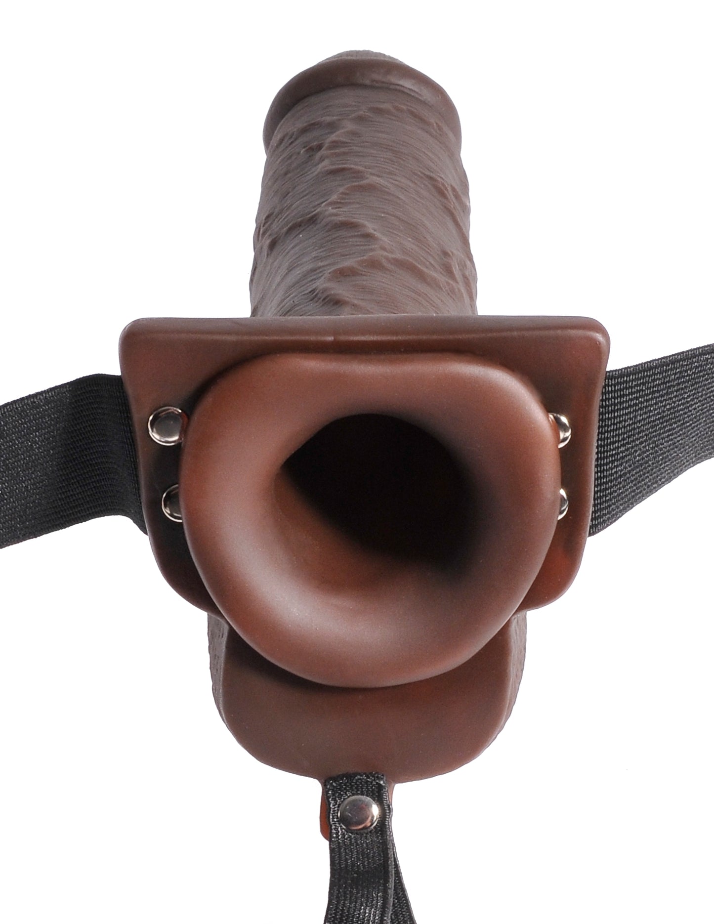 Pipedream Fetish Fantasy Series 9" Hollow Squirting Strap-On with Balls - Brown
