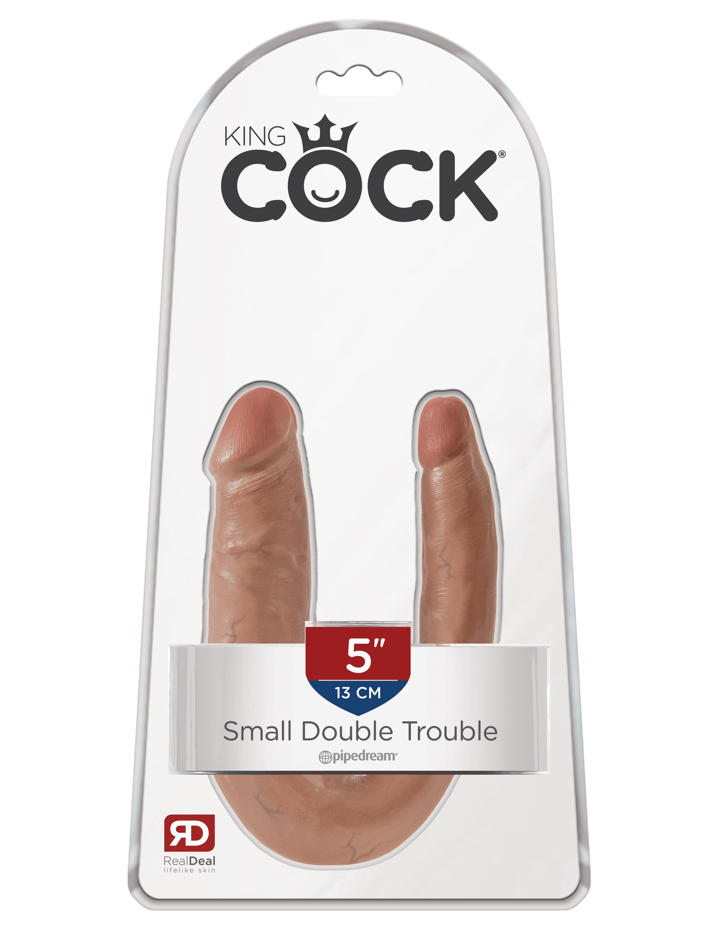 Pipedream King Cock 5" Small Double Trouble Dong - Tan