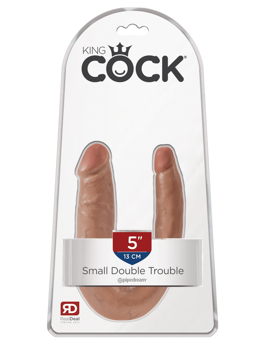 Pipedream King Cock 5" Small Double Trouble Dong - Tan