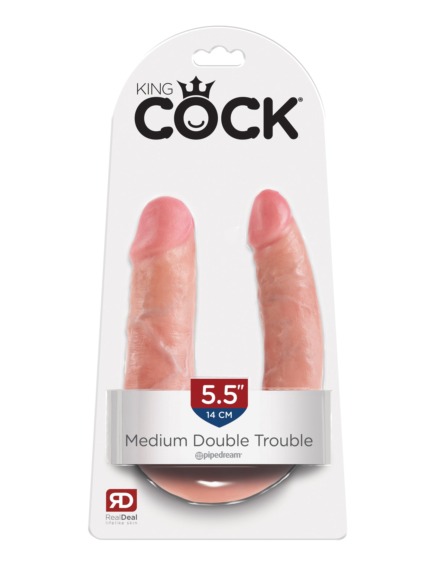 Pipedream King Cock Medium 5.5" Double Trouble Dong - Light