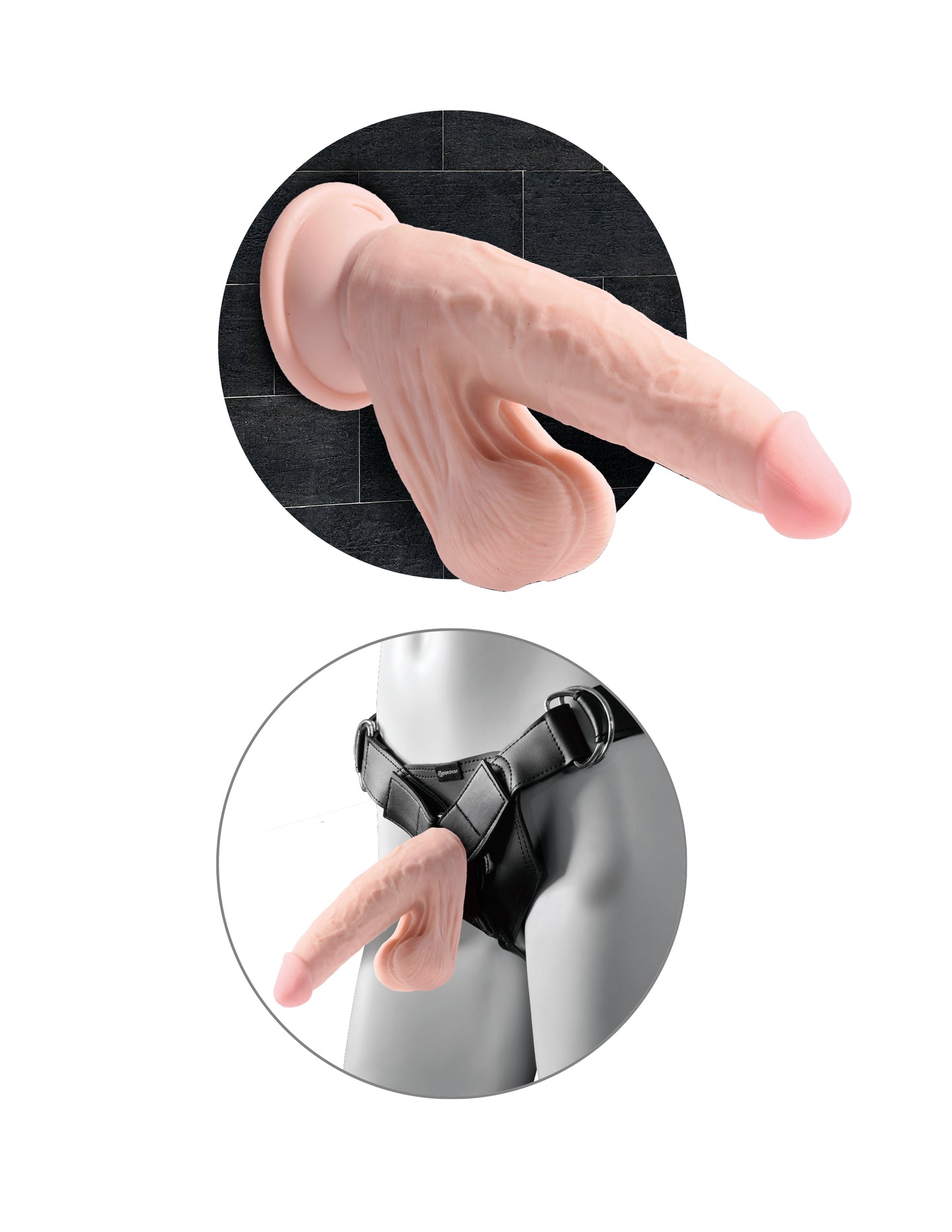 Pipedream King Cock Plus 8" Triple Density Cock with Swinging Balls