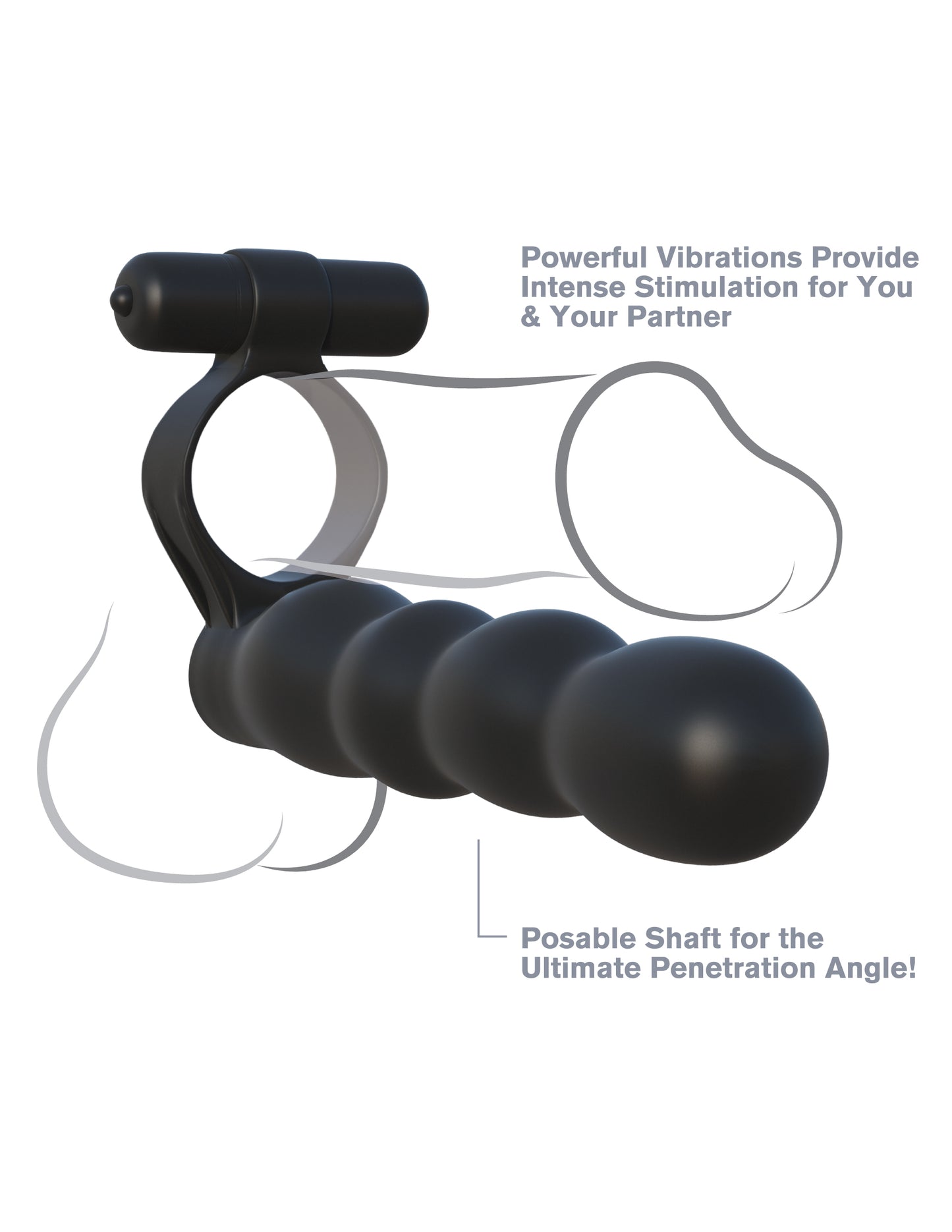 Pipedream Fantasy C-Ringz Posable Partner Double Penetrator Vibrating Cock Ring