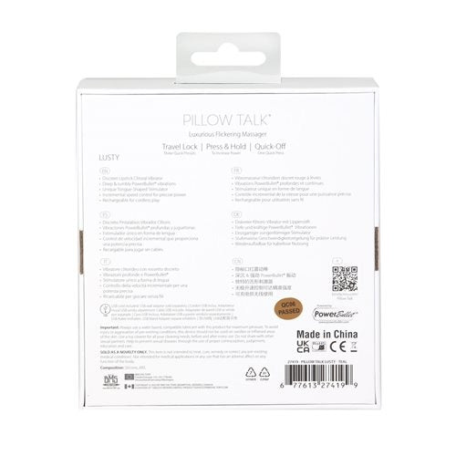 BMS Pillow Talk Lusty Rechargeable Flickering Massager - Teal