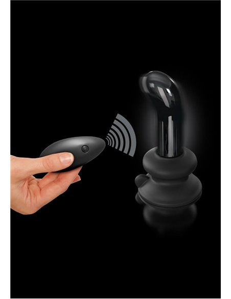 Pipedream Icicles No.84 Rechargeable Vibrating Black Glass P-Spot Massager with Remote Control