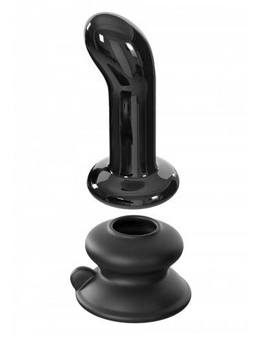 Pipedream Icicles No.84 Rechargeable Vibrating Black Glass P-Spot Massager with Remote Control