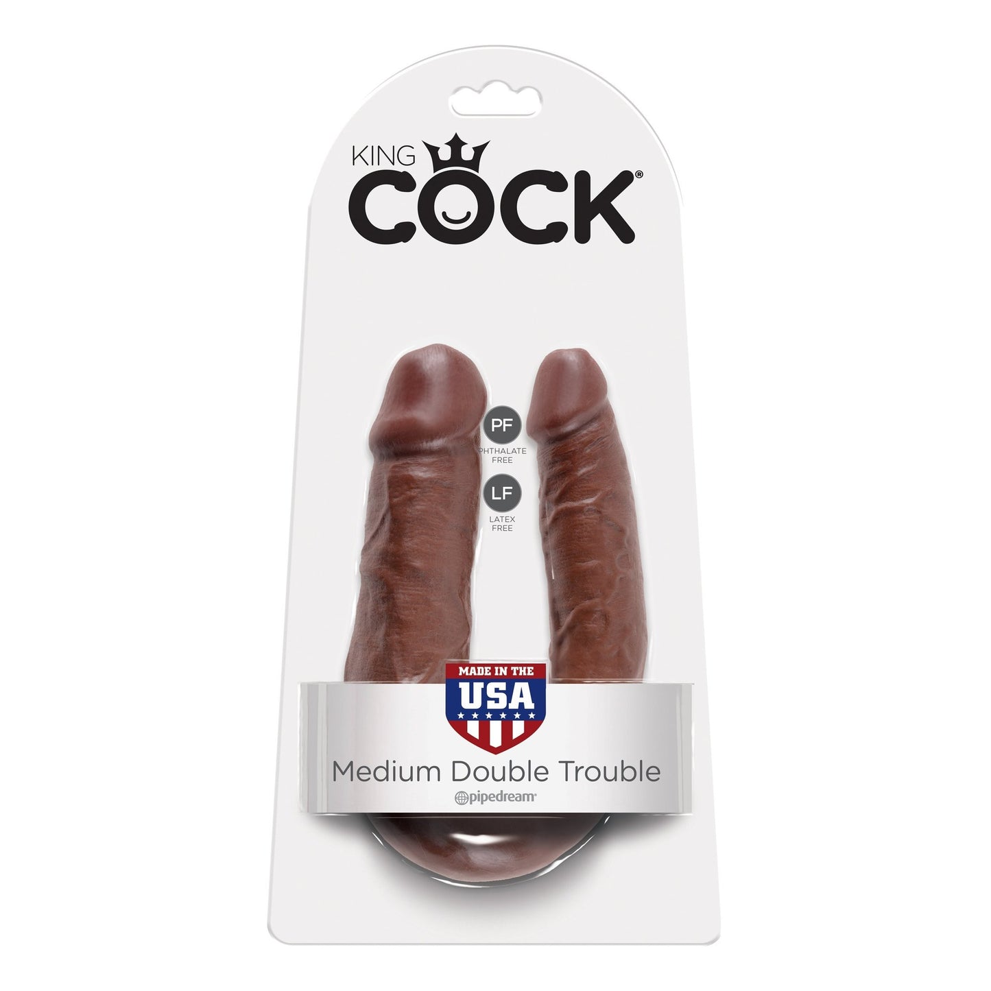 Pipedream King Cock Medium 5.5" Double Trouble Dong - Brown