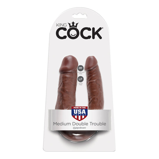 Pipedream King Cock Medium 5.5" Double Trouble Dong - Brown