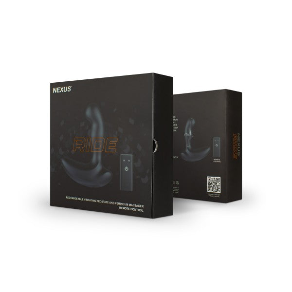 Nexus Ride Rechargeable Vibrating Prostate & Perineum Massager with Remote Control - Black