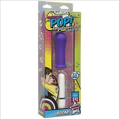 Doc Johnson American Pop! Boom 10 Function Silicone Vibrator - Purple