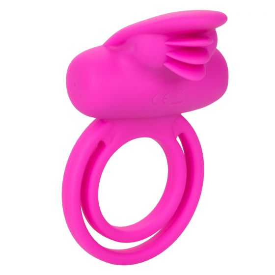 CalExotics Silicone Rechargeable Dual Clit Flicker Cock Ring