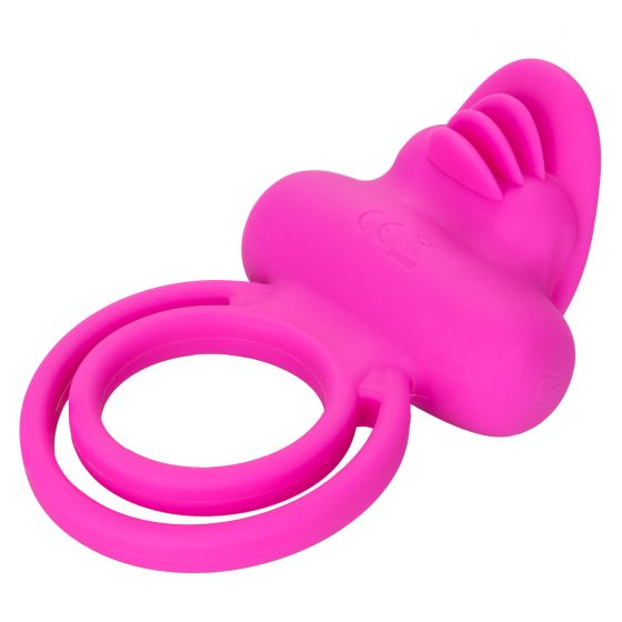 CalExotics Silicone Rechargeable Dual Clit Flicker Cock Ring