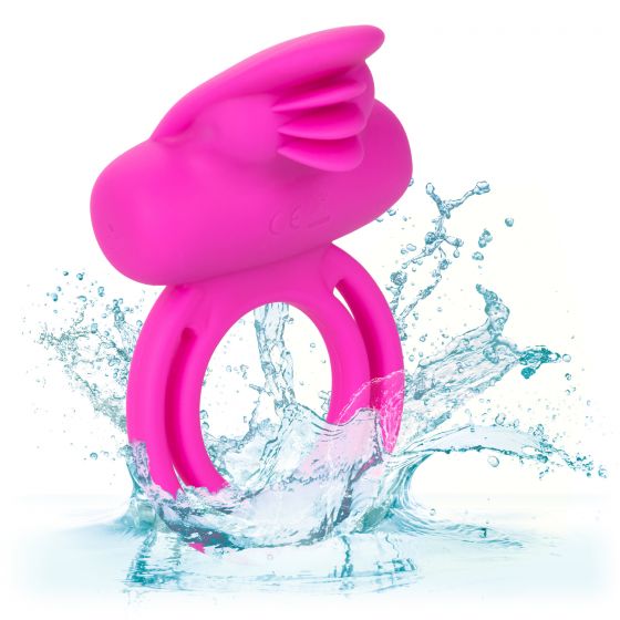CalExotics Silicone Rechargeable Dual Clit Flicker Cock Ring