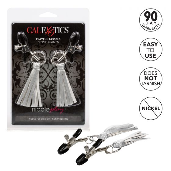 CalExotics Nipple Play Playful Tassels Nipple Clamps - Silver