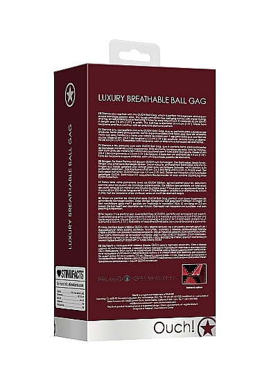 Shots Toys Ouch! Luxury Breathable Ball Gag - Burgundy