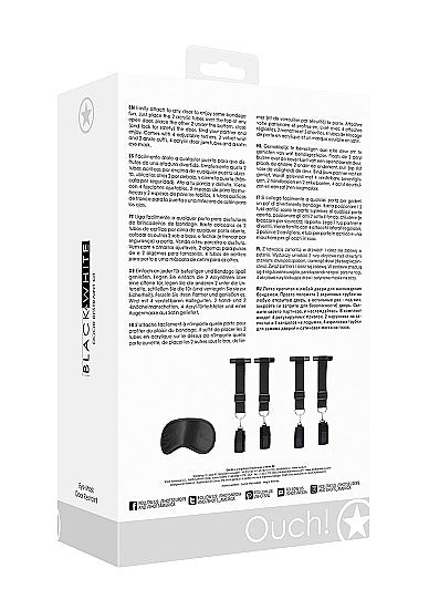 Shots Toys Ouch! Black & White Door Bindings Restraint System - Black