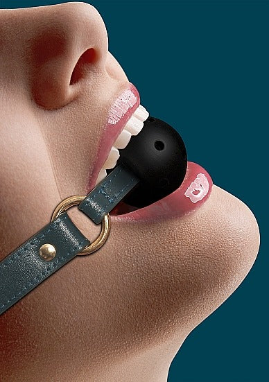 Shots Toys Ouch! Luxurious & Fashionable Breathable Ball Gag - Green