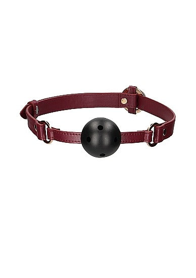 Shots Toys Ouch! Luxurious & Fashionable Breathable Ball Gag - Burgundy