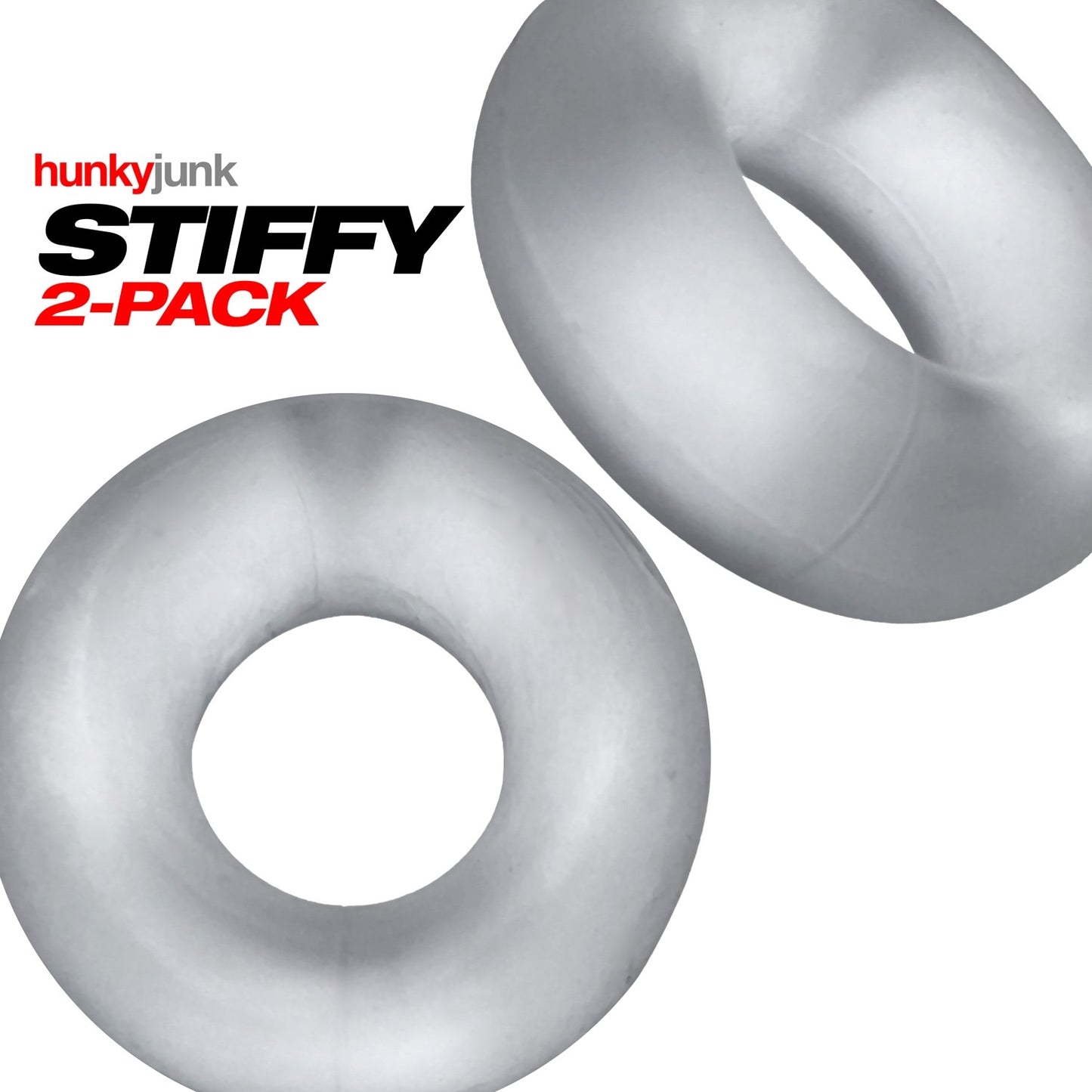 hunkyjunk by Oxballs Stiffy Bulge Cockring 2pk - Clear Ice