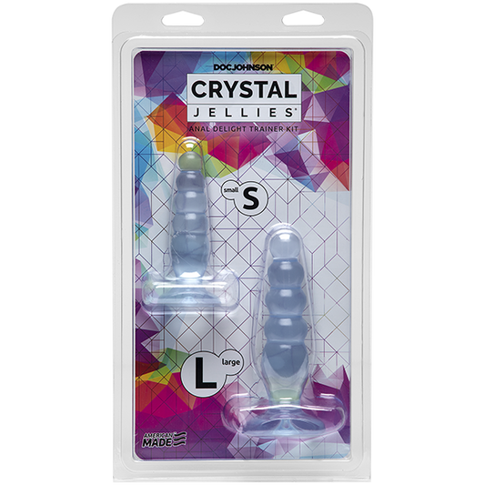 Doc Johnson Crystal Jellies Anal Delight Trainer Kit - Clear