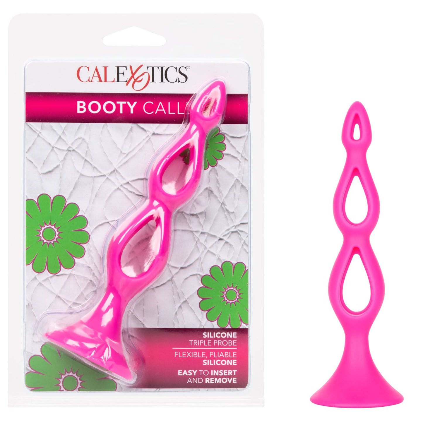 CalExotics Booty Call Silicone Triple Probe Butt Plug - Pink